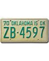 Americká SPZ Oklahoma is OK 1970 ZB-4597