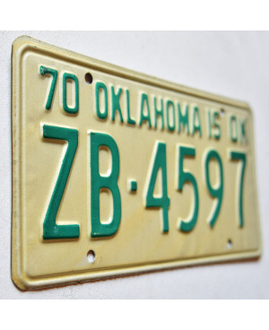 Americká SPZ Oklahoma is OK 1970 ZB-4597