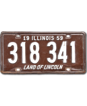 Americká SPZ Illinois 1959 Brown 318 341