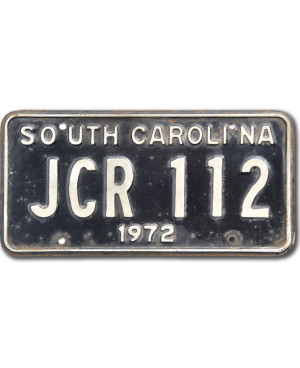 Americká SPZ South Carolina 1972 Black JCR 112