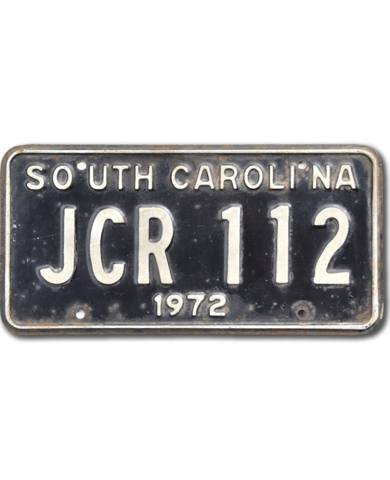 Americká SPZ South Carolina 1972 Black JCR 112