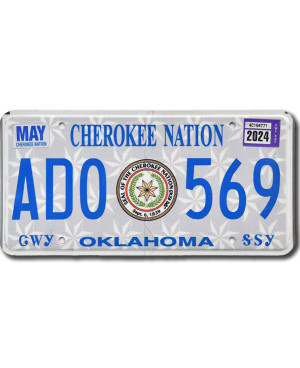 Americká SPZ Oklahoma Cherokee Nation ADO 569