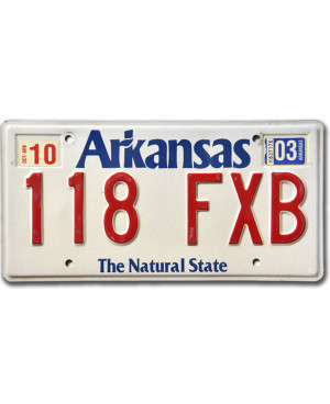 Americká SPZ Arkansas Natural White
