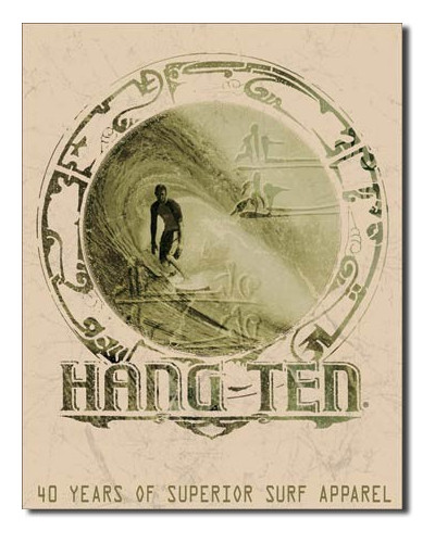 Plechová cedule Hang ten Good Fortune 40 cm x 32 cm