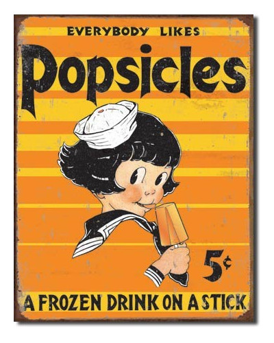 Plechová cedule Popsicle - Everbody Likes 40 cm x 32 cm