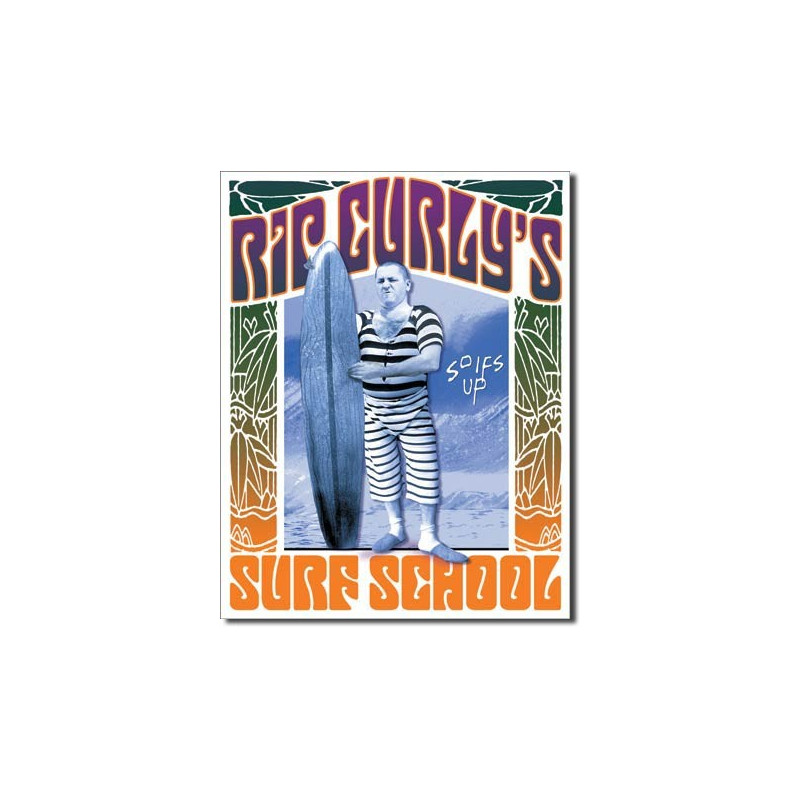 Plechová cedule Rip Curlys Surf School 32 cm x 40 cm
