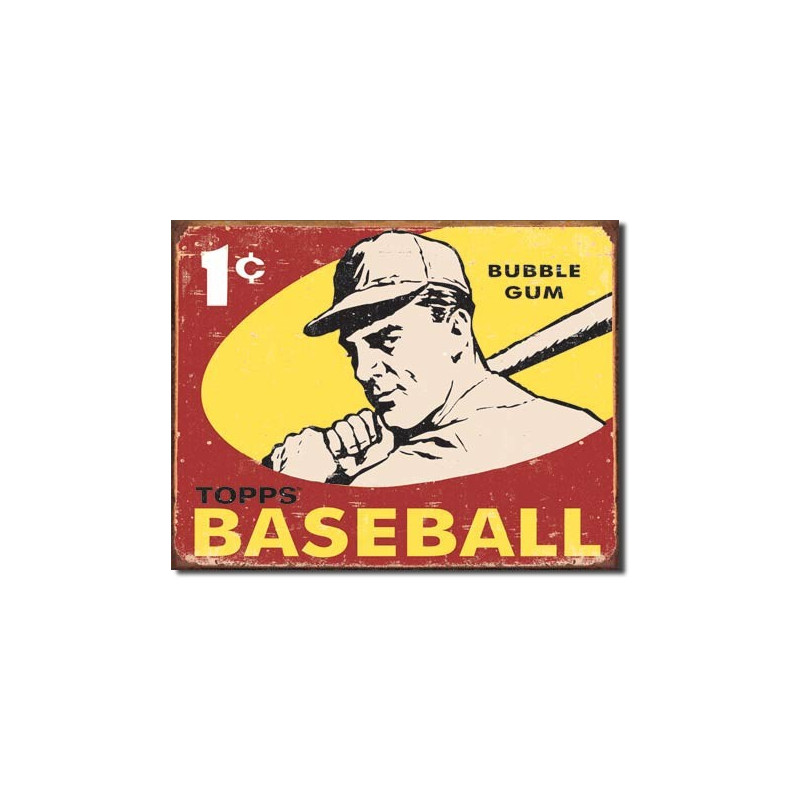 Plechová cedule Topps 1959 Baseball 32 cm x 40 cm