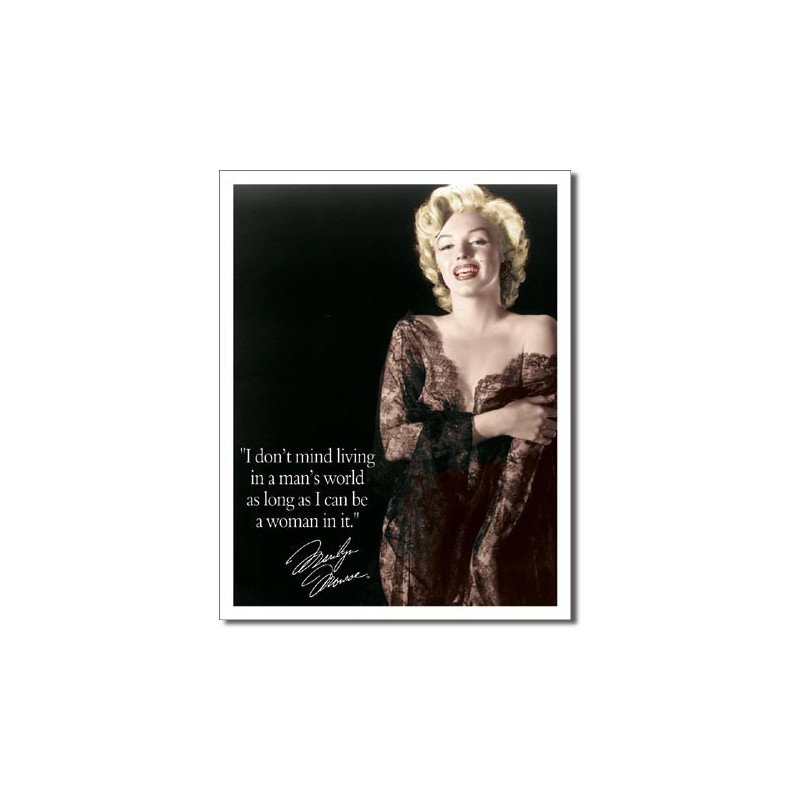 Plechová cedule Marilyn - Mans world 40 cm x 32 cm