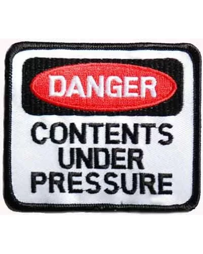 Moto nášivka Danger Under pressure 9 cm x 8 cm