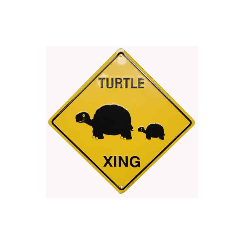 Plechová cedule Turtles crossing 30 cm x 30 cm Plechová cedule Turtles crossing 30 cm x 30 cm
