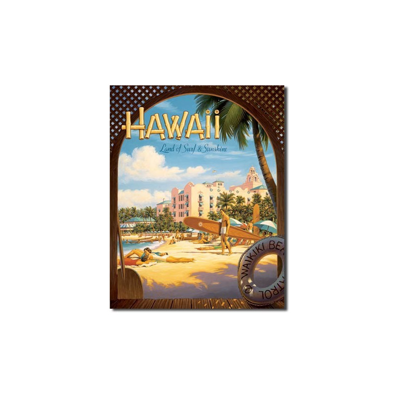 Plechová cedule Hawaii Sun and Surf 40 cm x 32 cm Plechová cedule Hawaii Sun and Surf 40 cm x 32 cm
