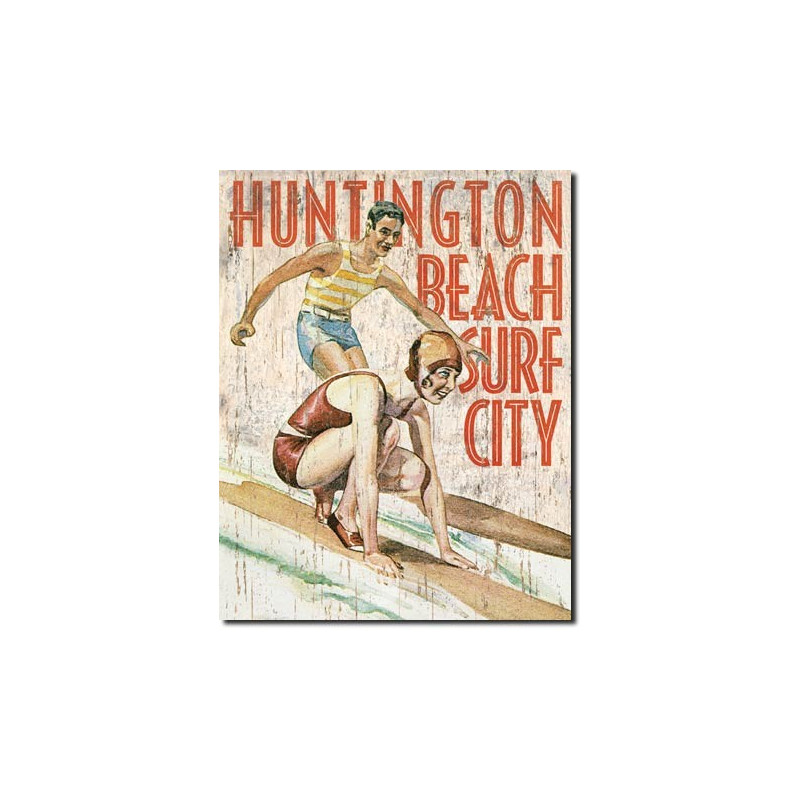 Plechová cedule Huntington Beach Surf Club 40 cm x 32 cm