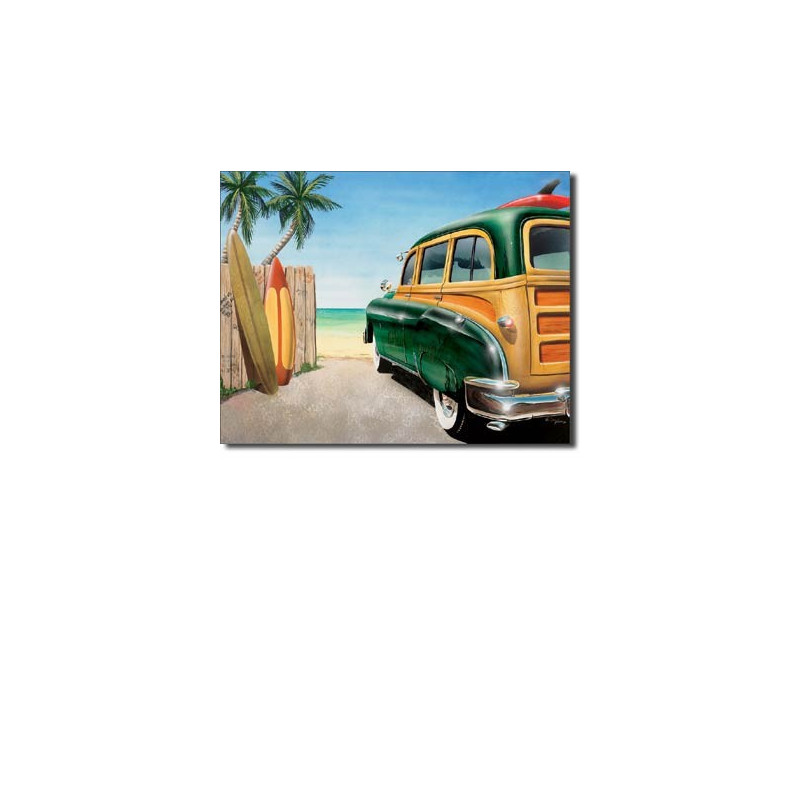 Plechová cedule Retro Auto Beach Woody 40 cm x 32 cm Plechová cedule Retro Auto Beach Woody 40 cm x 32 cm