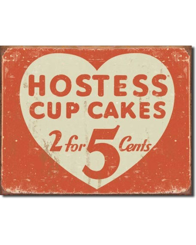 Plechová cedule Hostess 2 for 5 cents 42 cm x 30 cm