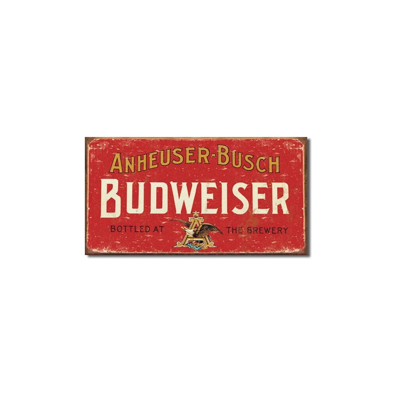 Plechová cedule Budweiser - Weathered 22 cm x 40 cm