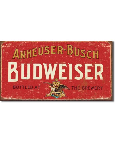 Plechová cedule Budweiser - Weathered 22 cm x 40 cm