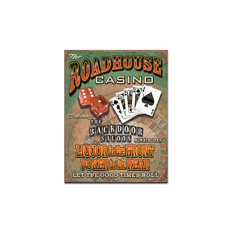 Plechová cedule Roadhouse Bar & Casino 40 cm x 32 cm Plechová cedule Roadhouse Bar & Casino 40 cm x 32 cm