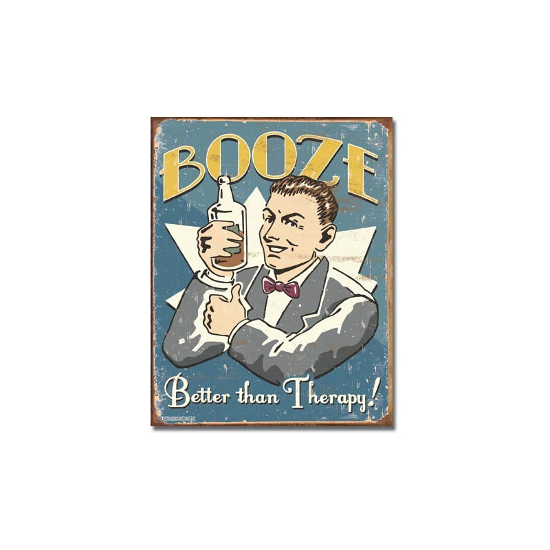 Plechová cedule Schonberg - Booze Therapy 40 cm x 32 cm