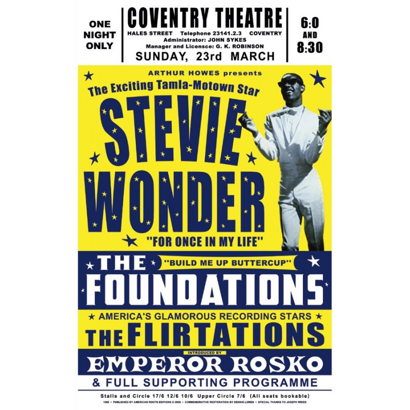 Koncertní plakát Stevie Wonder, UK, 1969