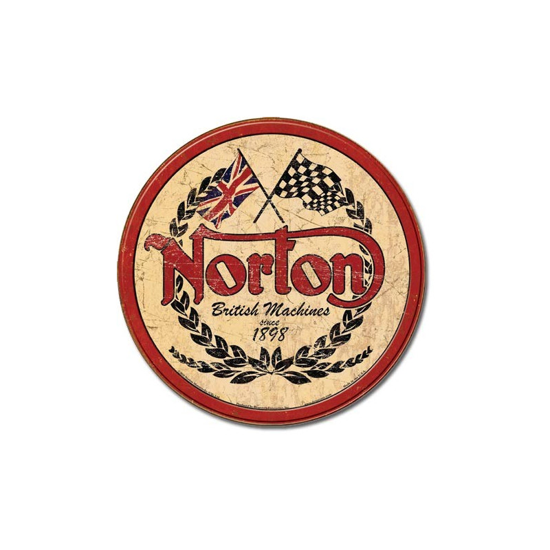 Plechová cedule Norton - Logo Round 28 cm