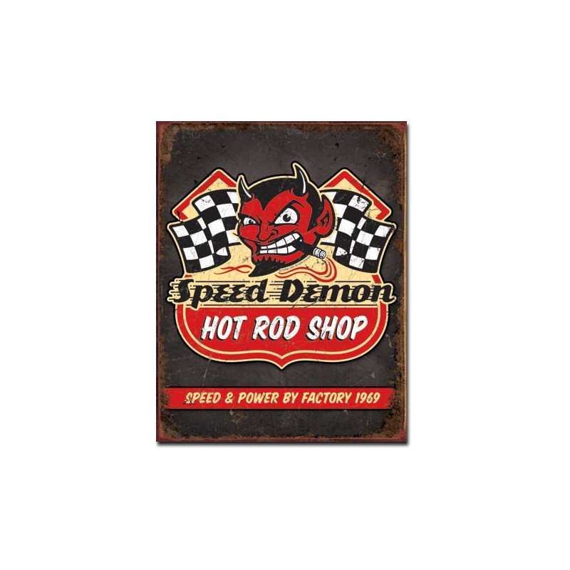 Plechová cedule Speed Demon Hot Rods 40cm x 32cm Plechová cedule Speed Demon Hot Rods 40cm x 32cm