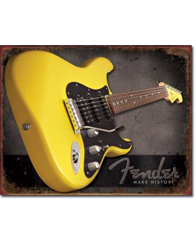Plechová cedule Fender - Make History 40 cm x 32 cm