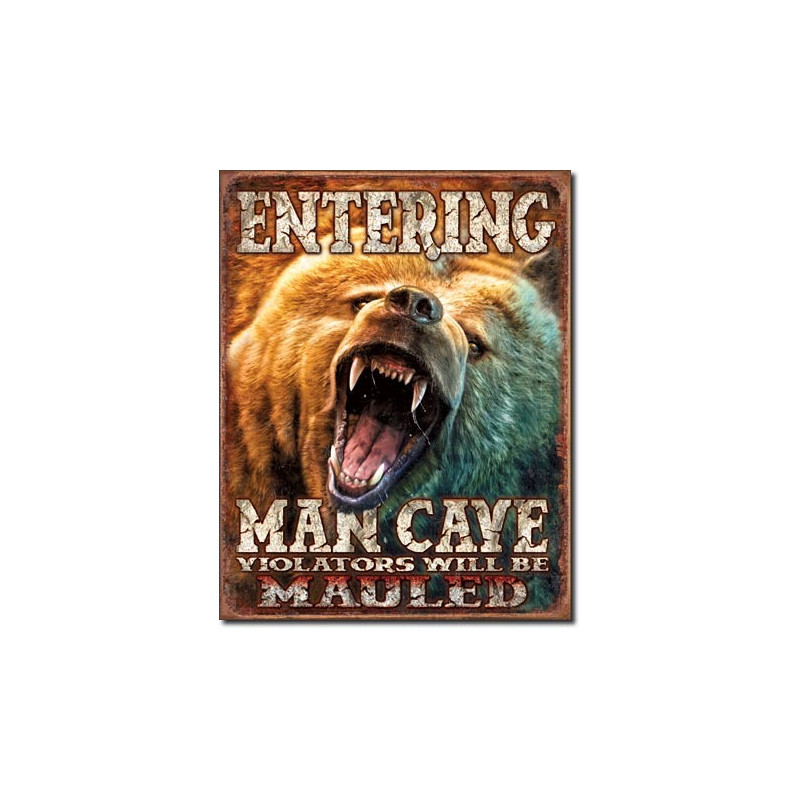 Plechová cedule Man Cave - Grizzly 40 cm x 32 cm Plechová cedule Man Cave - Grizzly 40 cm x 32 cm