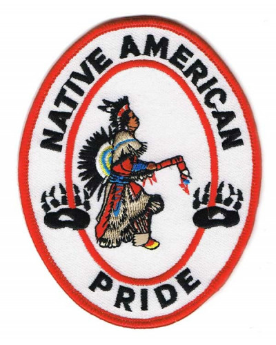 Moto nášivka Native American Pride oval 11cm x 8cm