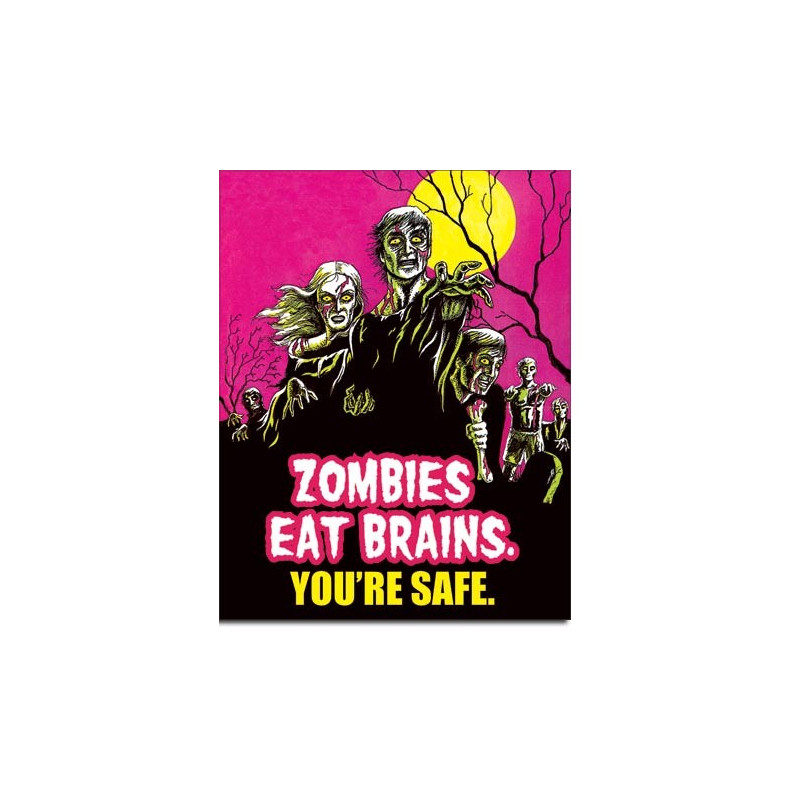 Plechová cedule Zombies Eat Brains 40 cm x 32 cm