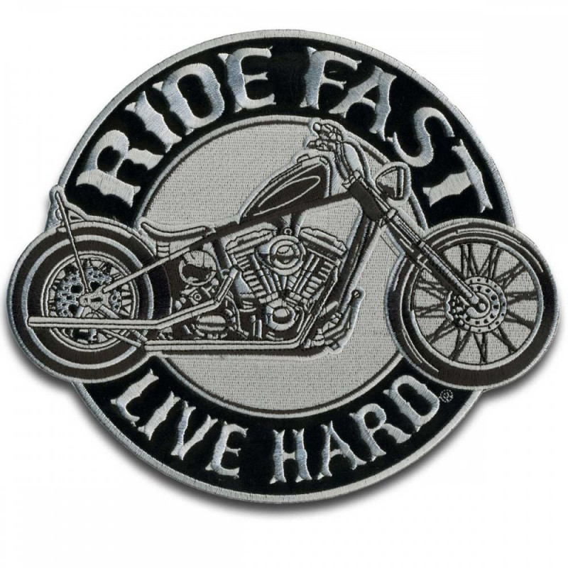 Moto nášivka BS Ride Fast Live Hard 10 cm x 9 cm