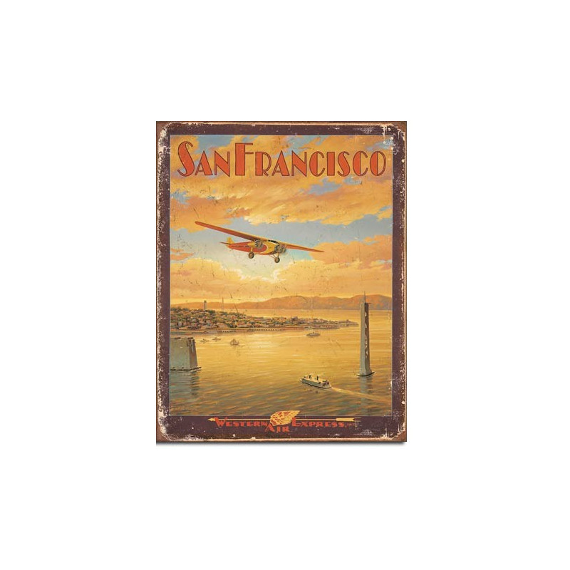 Plechová cedule San Francisco - Western Air 40 cm x 32 cm Plechová cedule San Francisco - Western Air 40 cm x 32 cm