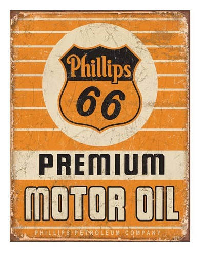 Plechová cedule Phillips 66 Premium Oil 40 cm x 32 cm