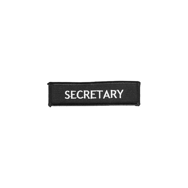 Moto nášivka Secretary white 10cm x 3cm