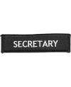 Moto nášivka Secretary white 10cm x 3cm
