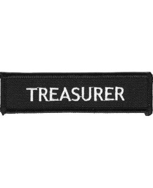 Moto nášivka Treasurer white 10cm x 3cm