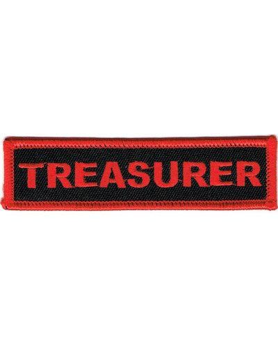 Moto nášivka Treasurer red 10cm x 2,5cm