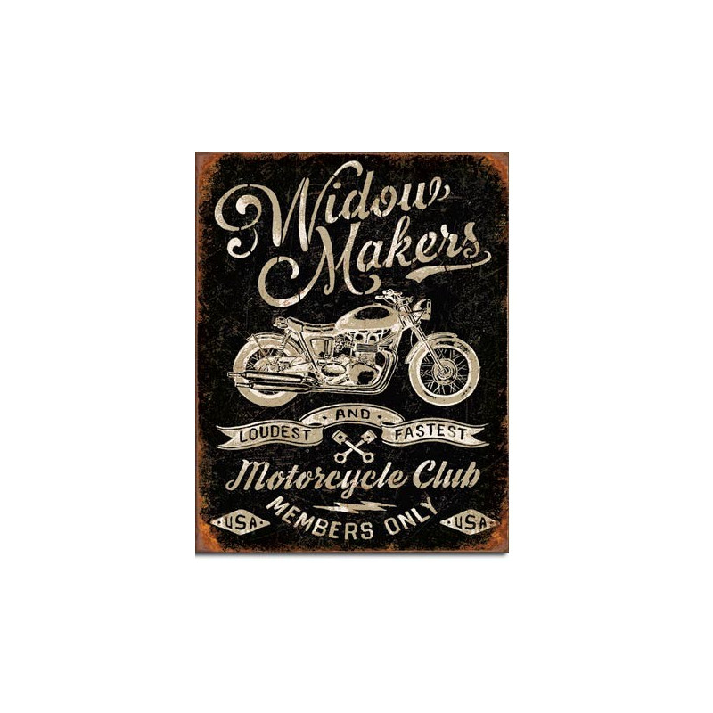 Plechová cedule Widow Makers Cycle Club 40 cm x 32 cm