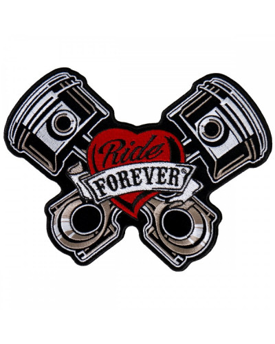 Moto nášivka BS Piston Patch Ride Forever 8cm x 12cm
