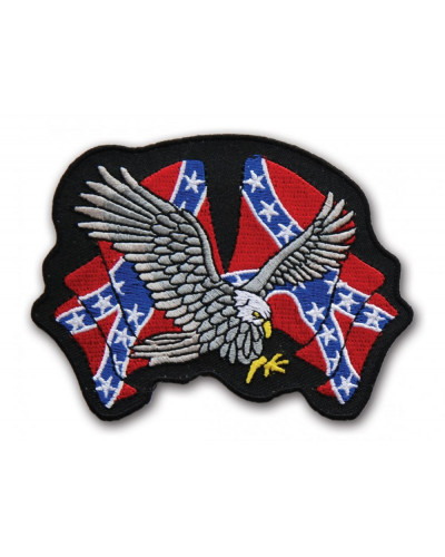 Moto nášivka Two Rebel flags Eagle 9 cm x 8 cm