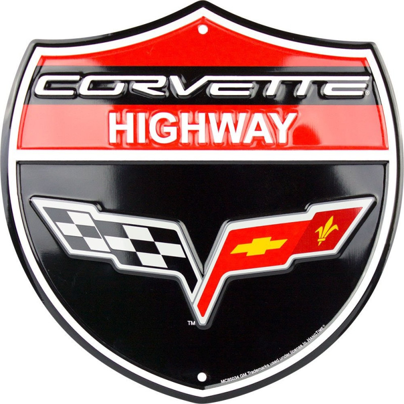 Plechová cedule Corvette Highway 30cm x 30 cm