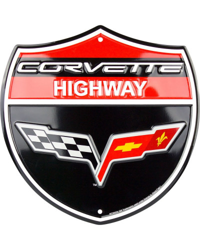 Plechová cedule Corvette Highway 30cm x 30 cm