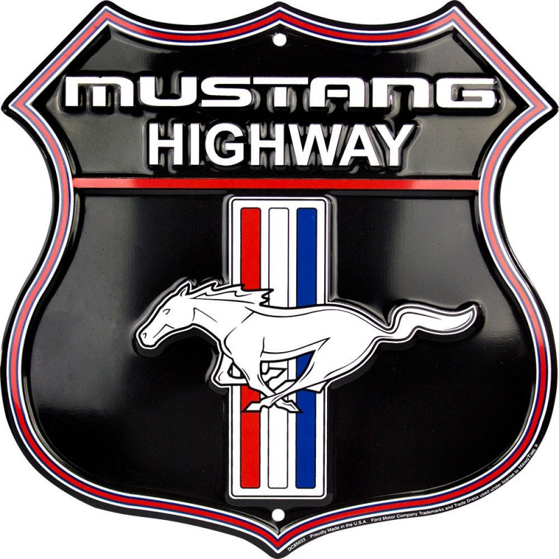 Plechová cedule Ford Mustang Highway 30cm x 30 cm
