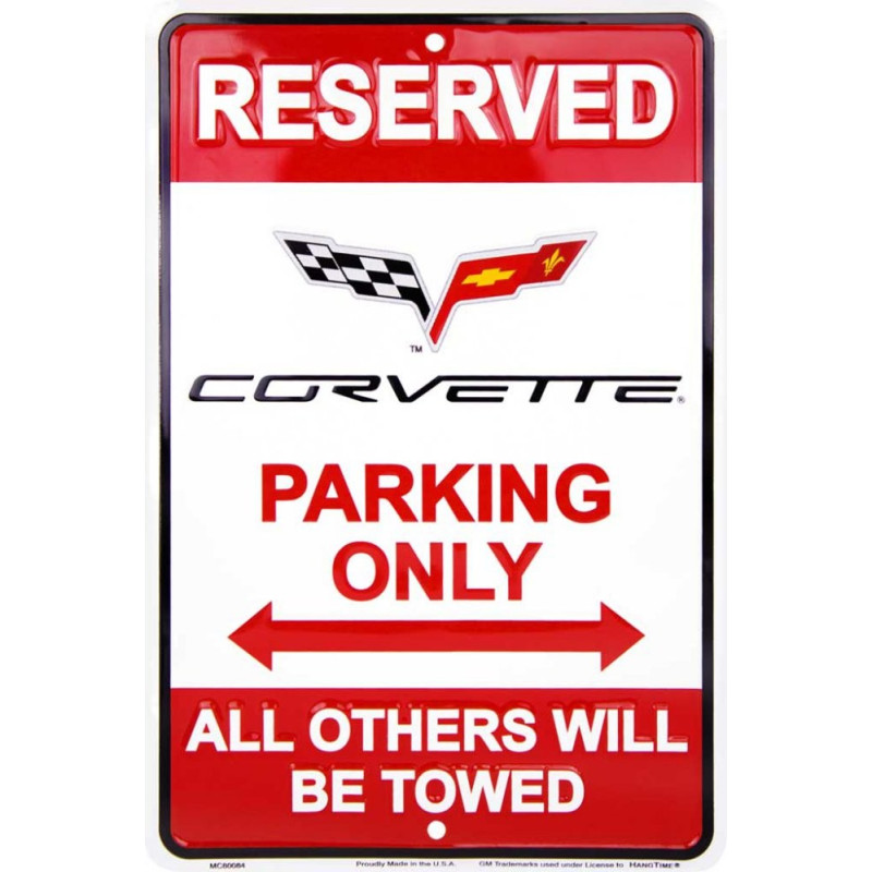 Plechová cedule Corvette Parking 20cm x 30cm