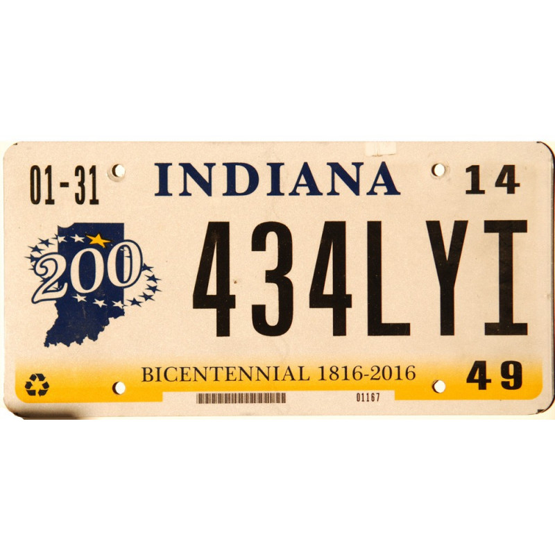 Americká SPZ Indiana Bicentennial