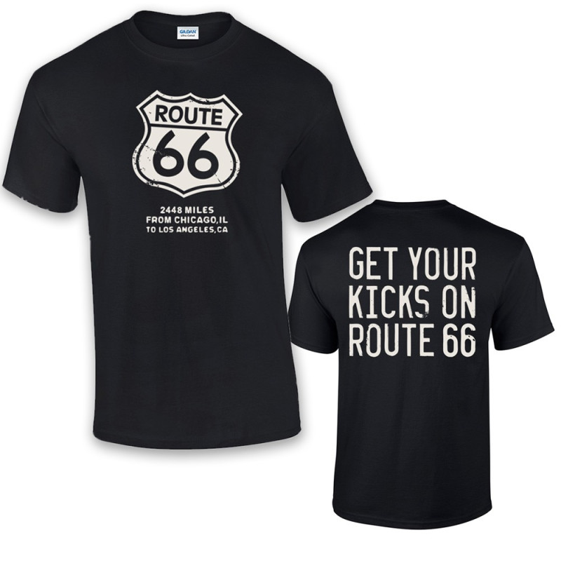 Tričko Route 66 Get Your Kicks Black