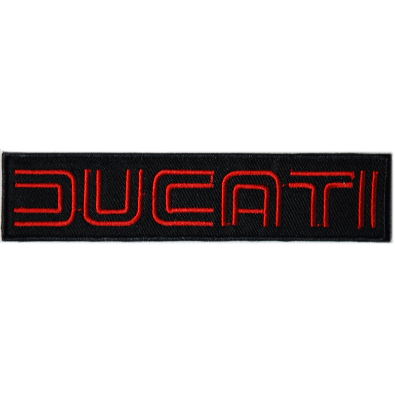 Moto nášivka Ducati černá 12 cm x 2,5 cm