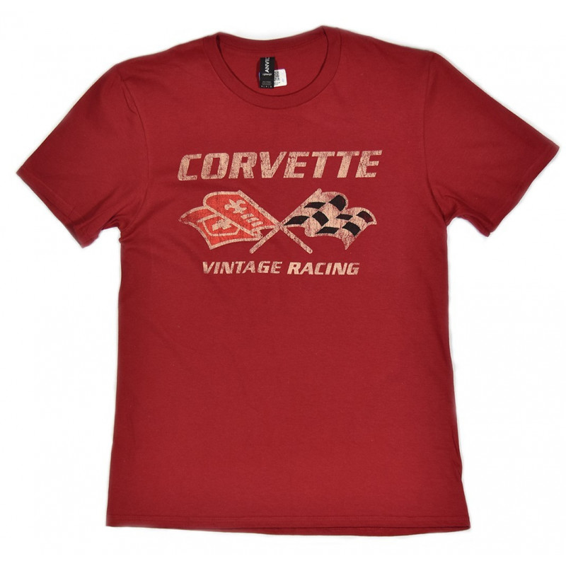 Pánské tričko Chevrolet Corvette vintage racing červené