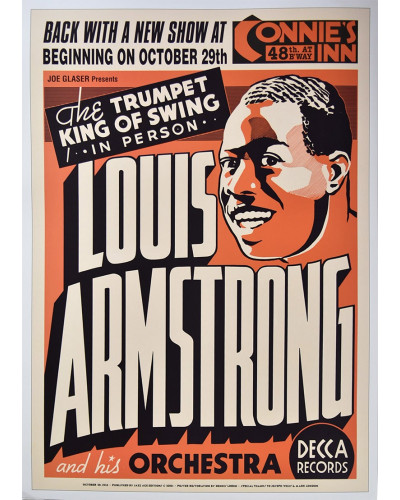 Koncertní plakát Louis Armstrong, Connies Inn, Harlem, NYC,1935