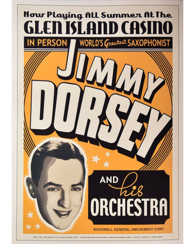 Koncertní plakát Jimmy Dorsey, Glen Island Casino, NY, 1936