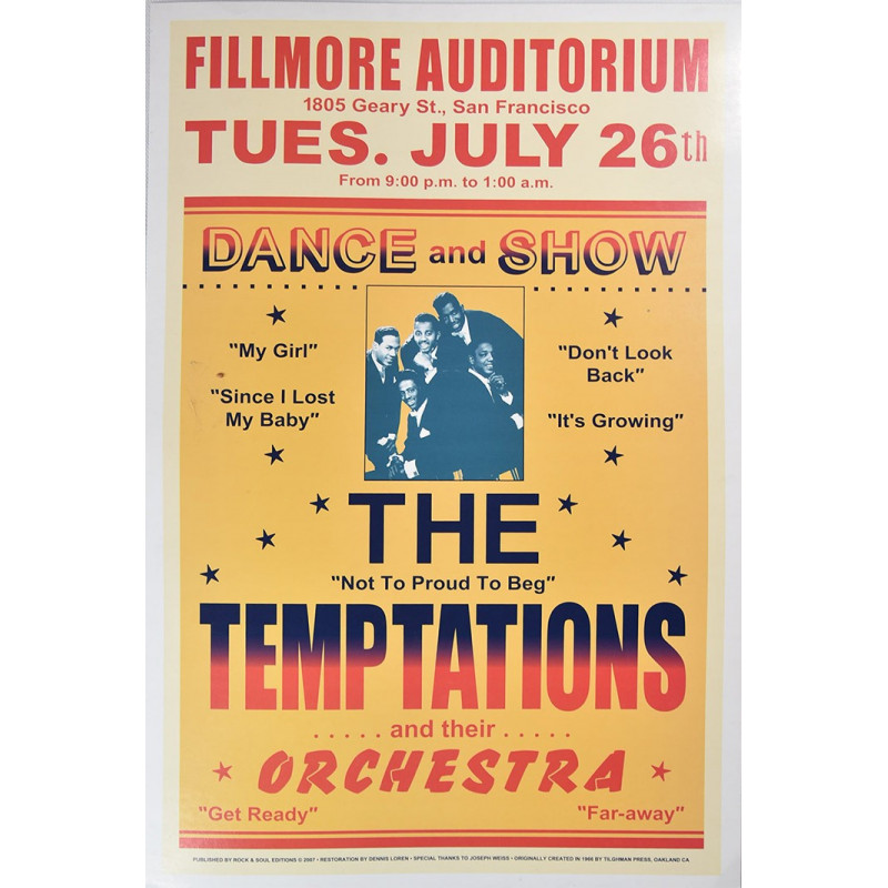 Koncertní plakát The Temptation, San Francisco 1966